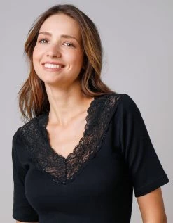 Tee-shirt Coton Et Dentelle - Lot De 2 -Lingerie Séries Magasin 700158 C02 zoomx vue3