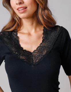 Tee-shirt Coton Et Dentelle - Lot De 2 -Lingerie Séries Magasin 700158 C02 zoomx vue5