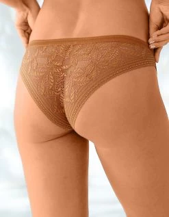 Culotte Forme Tanga Microfibre Et Dentelle Stretch - Lot De 2