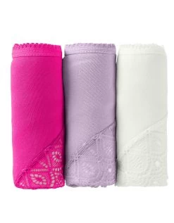 Shorty Uni Coton Stretch Et Dentelle - Lot De 3 -Lingerie Séries Magasin 700420 C02 zoomx vue6