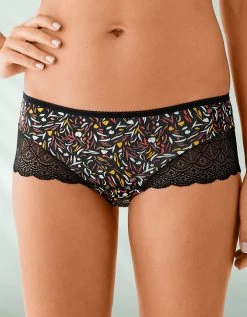Shorty Coton Stretch Imprimé Et Dentelle - Lot De 3 -Lingerie Séries Magasin 700423 C01 zoomx vue3
