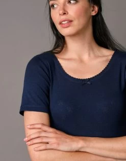 Tee-shirt Manches Courtes Maille Jacquard - Lot De 2 -Lingerie Séries Magasin 700514 C01 zoomx vue4