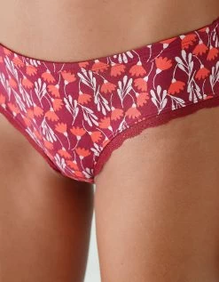 Culotte Forme Midi Coton Stretch Imprimé " Fleurs" Et Dentelle - Lot De 3 6 Culotte Forme Midi Coton Stretch Imprimé " Fleurs" Et Dentelle - Lot De 3 -Lingerie Séries Magasin 700557 C01 zoomx vue3