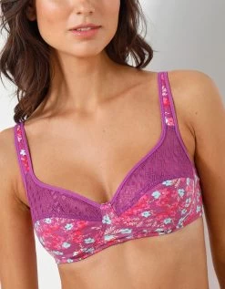 Soutien-gorge Coton Imprimé Fleuri Coria - Sans Armatures -Lingerie Séries Magasin 701996 C01 zoomx vue4