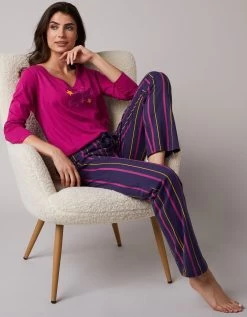 Pantalon De Pyjama Imprimé Rayé Estrella - Coton -Lingerie Séries Magasin 703029 C01 zoomx vue2