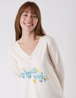 Tee-shirt Pyjama Manches Longues Imprimé Placé "jardin Secret" -Lingerie Séries Magasin 703072 C01 zoomx vue3