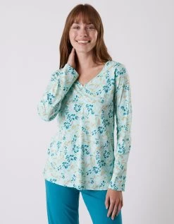 Tee-shirt Pyjama Manches Longues Imprimé Floral -Lingerie Séries Magasin 703073 C01 zoomx vue5