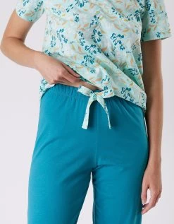 Pantalon Court Pyjama Imprimé Placé "jardin Secret" -Lingerie Séries Magasin 703074 C01 zoomx vue3