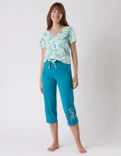 Pantalon Court Pyjama Imprimé Placé "jardin Secret" -Lingerie Séries Magasin 703074 C01 zoomx vue6