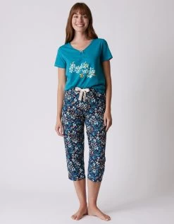 Pantalon Court Pyjama Imprimé Floral -Lingerie Séries Magasin 703075 C02 zoomx vue3