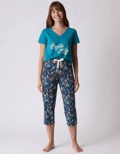 Pantalon Court Pyjama Imprimé Floral -Lingerie Séries Magasin 703075 C02 zoomx vue5