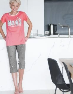 Pyjama Pantacourt Imprimé Ville étoilée -Lingerie Séries Magasin 703081 00 2