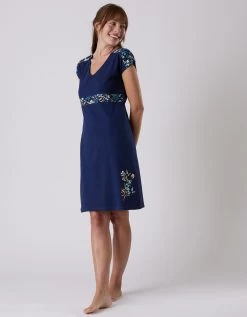 Chemise De Nuit Manches Courtes Imprimé Placé "jardin Secret" -Lingerie Séries Magasin 703087 C01 zoomx vue5