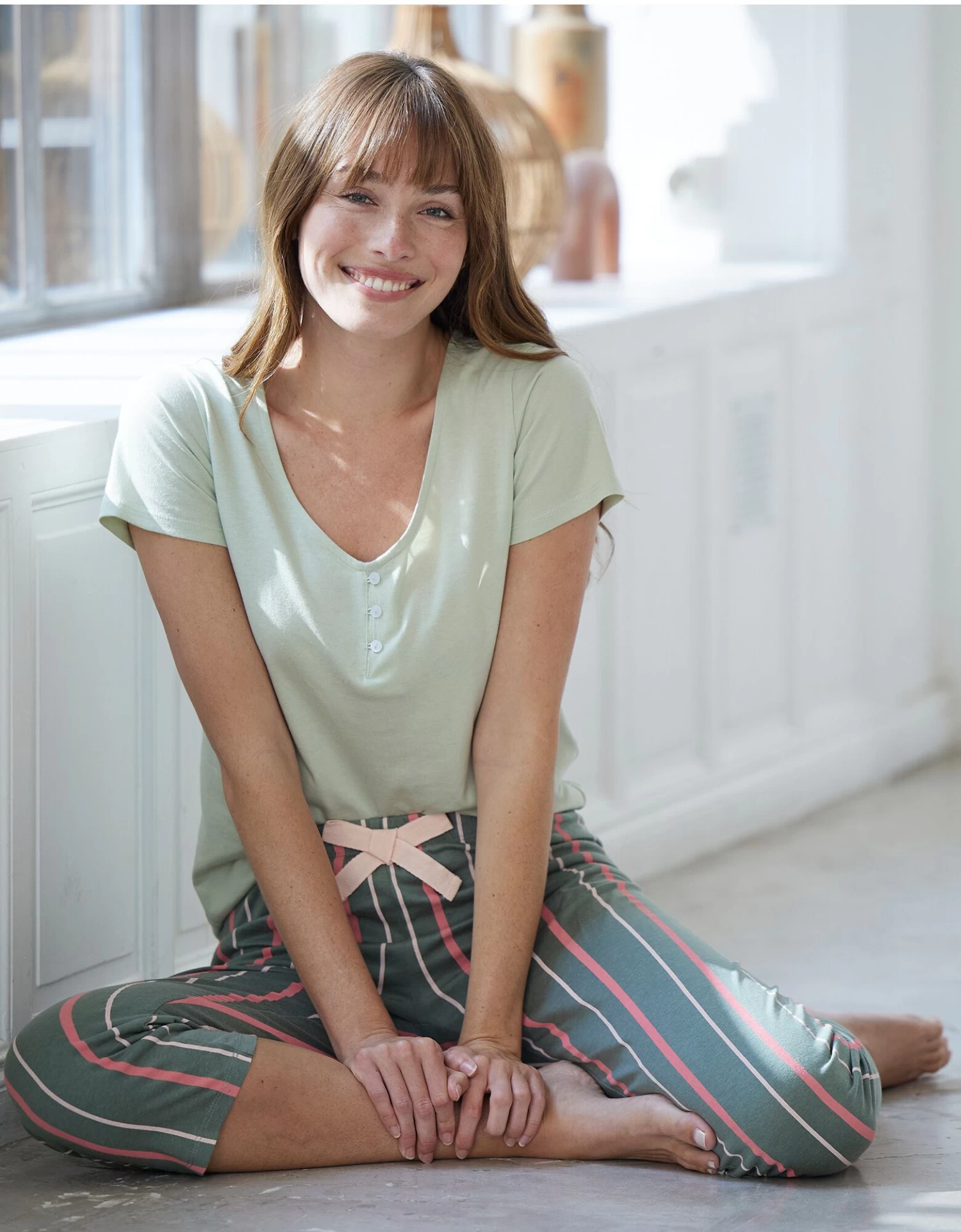 Tee Shirt Pyjama Manches Courtes Boutonné 3 Tee Shirt Pyjama Manches Courtes Boutonné – Image 3