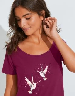 Pyjacourt En Coton Imprimé Oiseaux -Lingerie Séries Magasin 703126 C01 zoomx vue3