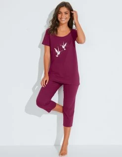 Pyjacourt En Coton Imprimé Oiseaux -Lingerie Séries Magasin 703126 C01 zoomx vue7
