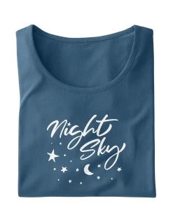 Chemise De Nuit Courte Manches Courtes – Imprimé Night Sky -Lingerie Séries Magasin 703142 C01 zoomx vue4