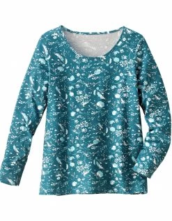 Tee-shirt Manches Longues – Fleuri émeraude -Lingerie Séries Magasin 703148 C01 zoomx vue5