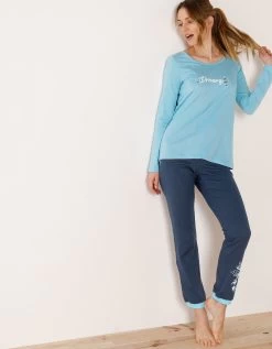 Pantalon De Pyjama – Uni Marine -Lingerie Séries Magasin 703154 C01 zoomx vue5