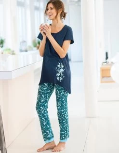 Pantalon De Pyjama – Fleuri émeraude 8 Pantalon De Pyjama – Fleuri émeraude -Lingerie Séries Magasin 703155 C01 zoomx vue4