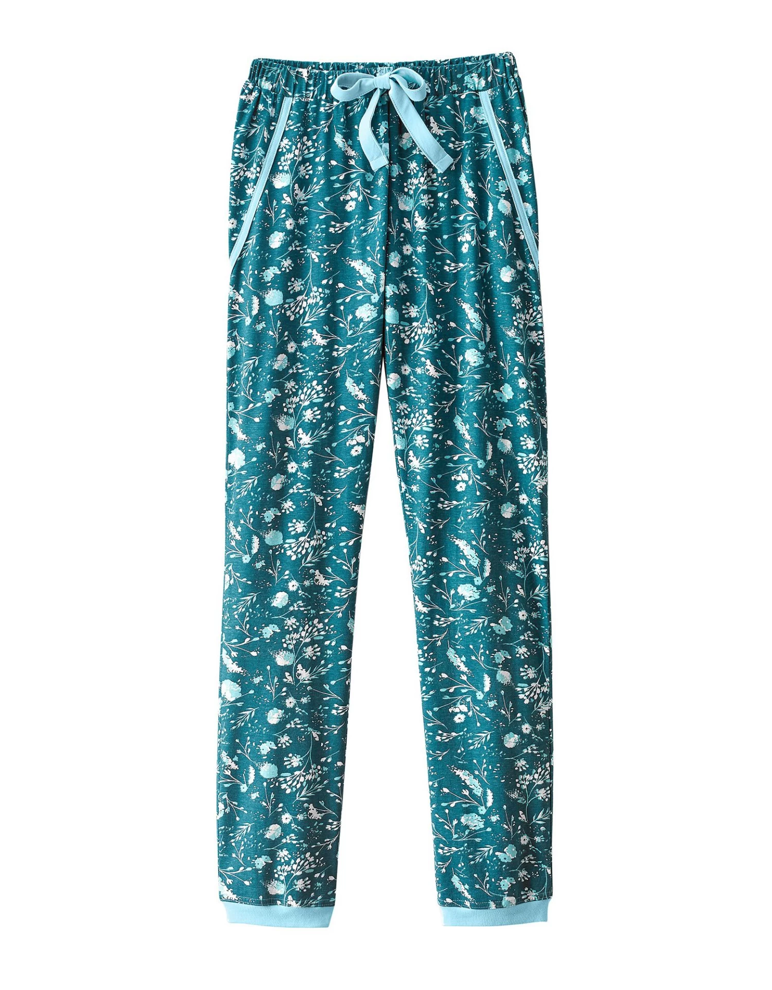 Pantalon De Pyjama – Fleuri émeraude 5 Pantalon De Pyjama – Fleuri émeraude – Image 5