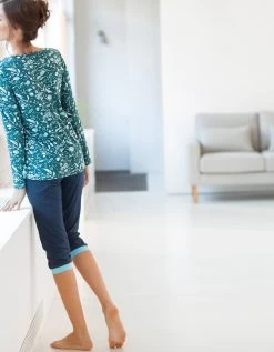 Pantacourt De Pyjama – Uni Marine -Lingerie Séries Magasin 703156 C01 zoomx vue3