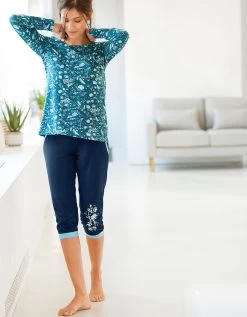 Pantacourt De Pyjama – Uni Marine -Lingerie Séries Magasin 703156 C01 zoomx vue4