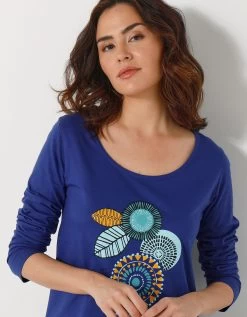 Chemise De Nuit Courte Manches Longues Motif « Rosace » -Lingerie Séries Magasin 703209 C01 zoomx vue4