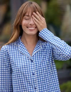 Pyjama Imprimé Carreaux - Col Tailleur -Lingerie Séries Magasin 703240 C01 zoomx vue4