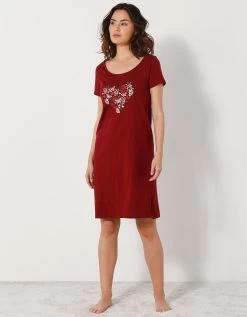 Chemise De Nuit Courtes Manches Courtes Motif «papillons» -Lingerie Séries Magasin 703280 C01 zoomx vue3