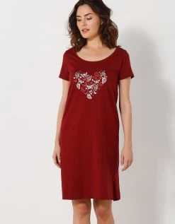 Chemise De Nuit Courtes Manches Courtes Motif «papillons» -Lingerie Séries Magasin 703280 C01 zoomx vue5