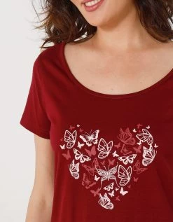 Chemise De Nuit Courtes Manches Courtes Motif «papillons» -Lingerie Séries Magasin 703280 C01 zoomx vue7