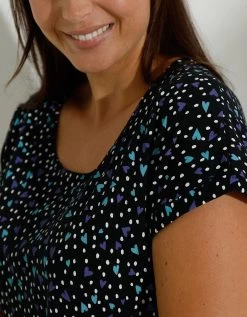 Chemise De Nuit Coton Imprimé "coeurs" -Lingerie Séries Magasin 703367 C01 zoomx vue5