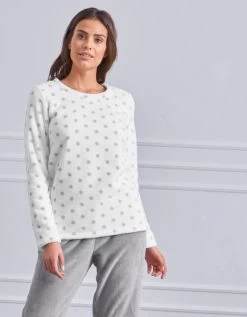 Pyjama Polaire Imprimé Pois Toucher Peluche Manches Longues -Lingerie Séries Magasin 703435 C00 zoomx vue3