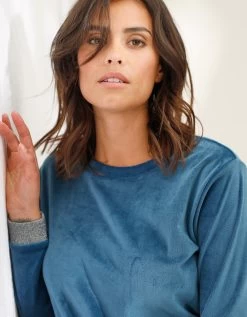 Pyjama Pantalon Velours Stretch Détails Scintillants -Lingerie Séries Magasin 703468 C01 zoomx vue4