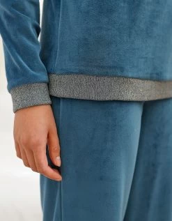 Pyjama Pantalon Velours Stretch Détails Scintillants -Lingerie Séries Magasin 703468 C01 zoomx vue7