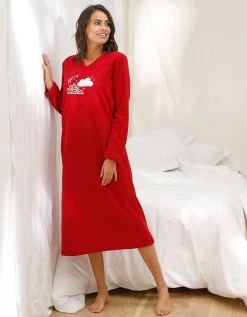 Chemise De Nuit Longue Nuages En Micro-polaire -Lingerie Séries Magasin 703472 C01 zoomx vue3