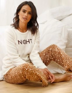 Pyjama Pantalon Polaire "night" Manches Longues
