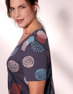 Chemise De Nuit Longue Imprimée Graphique -Lingerie Séries Magasin 703503 C01 zoomx vue4