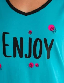 Tee-shirt Manches Courtes Coton Uni Imprimé Placé "Enjoy" -Lingerie Séries Magasin 703593 C02 zoomx vue5