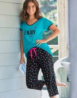 Tee-shirt Manches Courtes Coton Uni Imprimé Placé "Enjoy" -Lingerie Séries Magasin 703593 C02 zoomx vue7