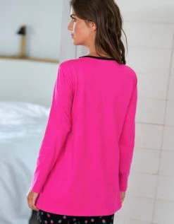 Tee-shirt Manches Longues Coton Uni Imprimé Placé "Enjoy" -Lingerie Séries Magasin 703596 C01 zoomx vue3