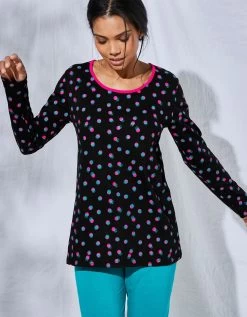 Tee-shirt Manches Longues Coton Enjoy Imprimé Pois -Lingerie Séries Magasin 703597 C01 zoomx vue5