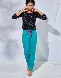 Pantalon Pyjama Coton Enjoy Uni Imprimé Placé -Lingerie Séries Magasin 703603 C02 zoomx vue3