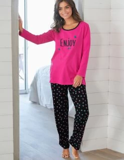 Pantalon Pyjama Coton Enjoy Imprimé Pois -Lingerie Séries Magasin 703604 C01 zoomx vue3