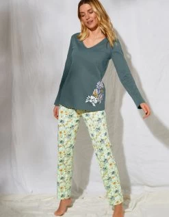 Tee-shirt Pyjama Manches Longues Imprimé Placé "pétales De Fleurs" -Lingerie Séries Magasin 703608 C01 zoomx vue3