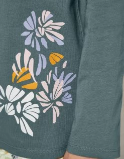 Tee-shirt Pyjama Manches Longues Imprimé Placé "pétales De Fleurs" -Lingerie Séries Magasin 703608 C01 zoomx vue4