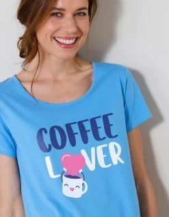 Chemise De Nuit Courte Imprimé "Coffee Lover"(1) -Lingerie Séries Magasin 703613 C01 zoomx vue3
