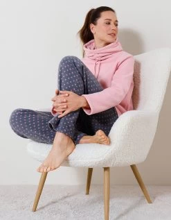 Pyjama Pantalon Col Boule Maille Polaire