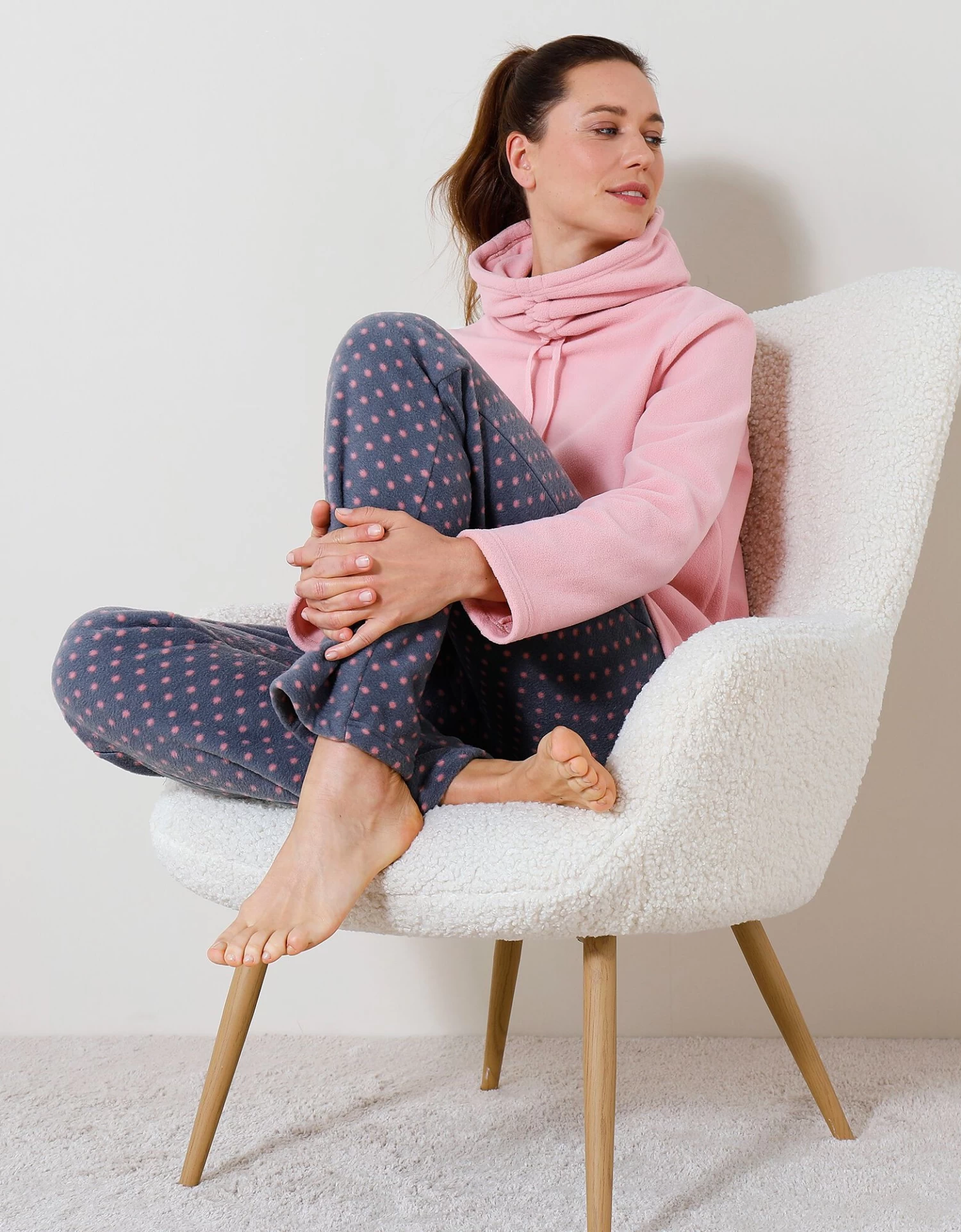 Pyjama Pantalon Col Boule Maille Polaire 1 Pyjama Pantalon Col Boule Maille Polaire